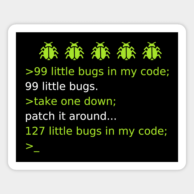 Little Bugs in Code Magnet by FunnyStylesShop